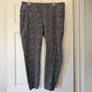 Talbots stretch leggings black gray animal size 2X